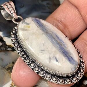 Blue Silver Kyanite Pendant 2 1/4”